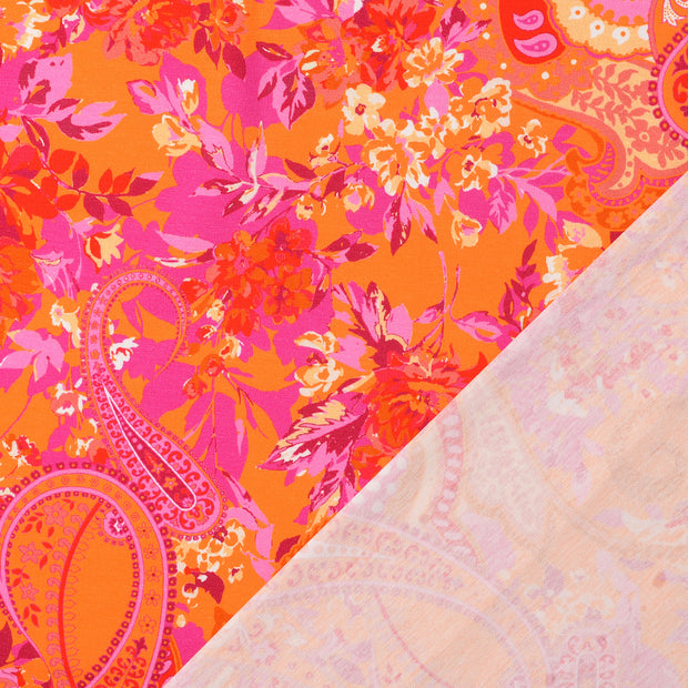 Jersey fabrik Paisley Orange