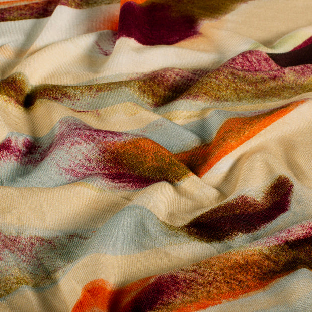 Viscose Vortex Jersey fabric Zebras Salmon