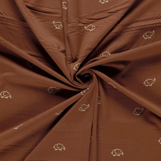 Jersey fabric Rust printed 