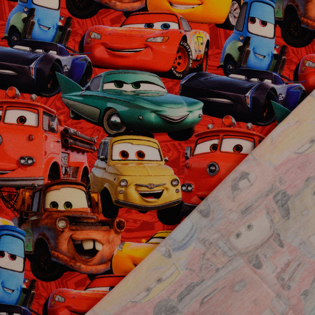 Cotton Jersey fabric Cars digital printed 