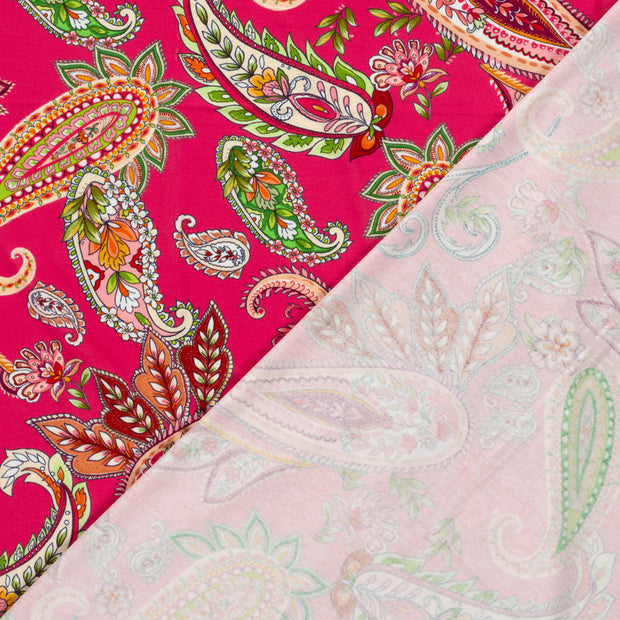 Viscose Vortex Jersey fabric Paisley digital printed 