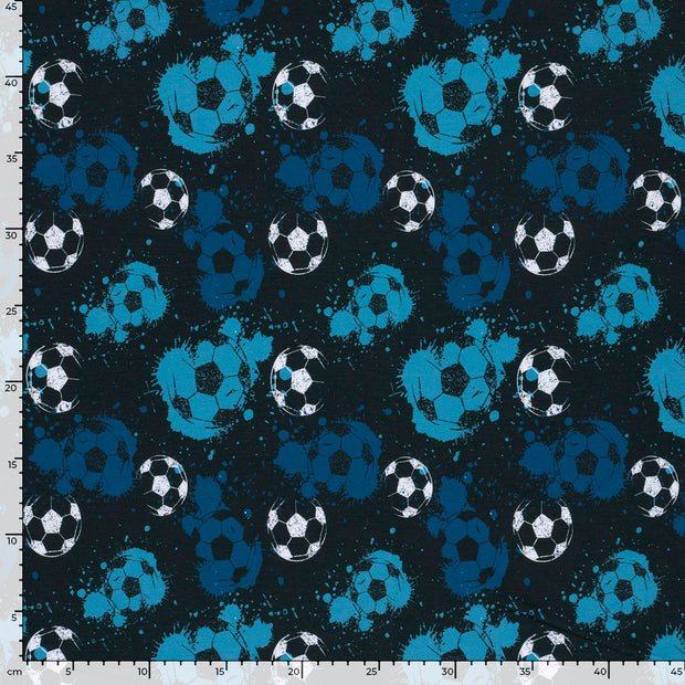 Jersey fabric Balls Navy