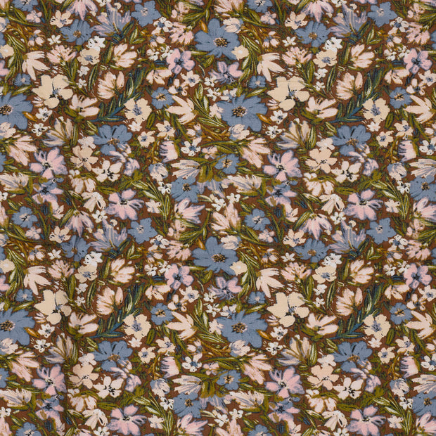 Viscose Nylon Ottoman fabric Brown 