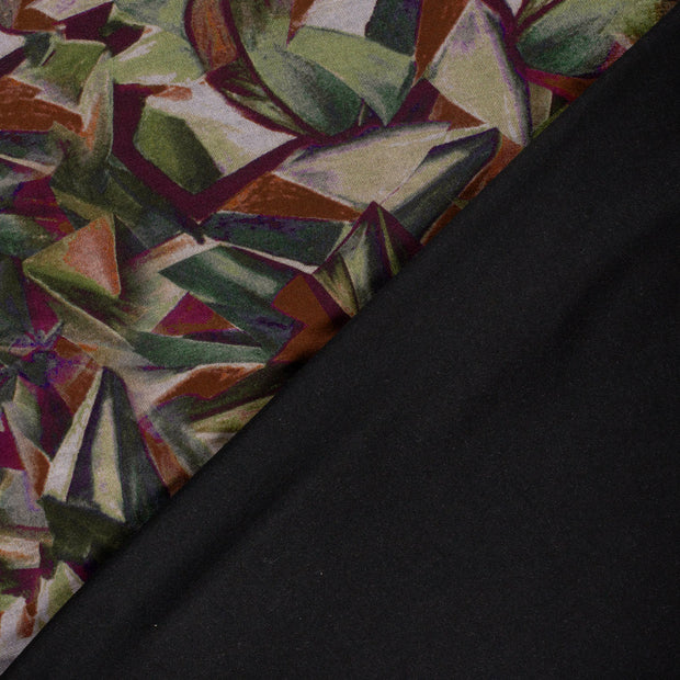 Poly Viscose Jersey fabric Abstract discharge printed 