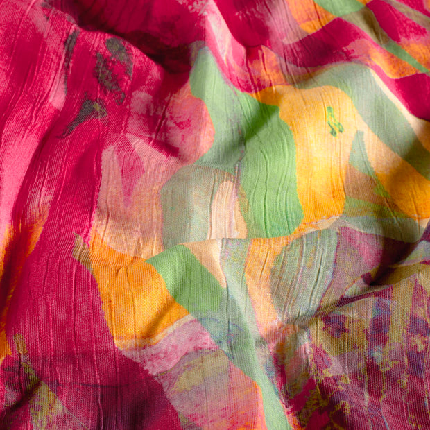 Viskose fabrik Abstrakt Neon Fuchsia