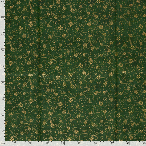  fabric Stars Dark Green