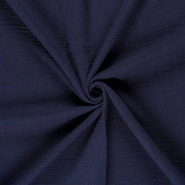 Muslin fabric Steel Blue slub 