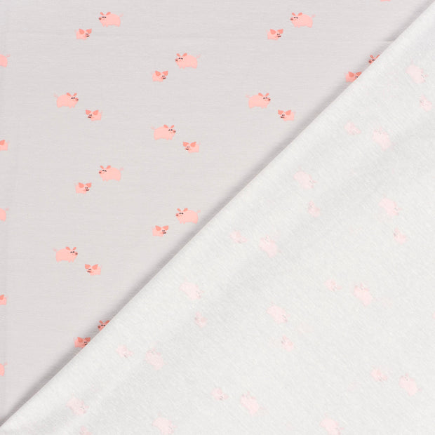 Jersey fabric Pigs printed 