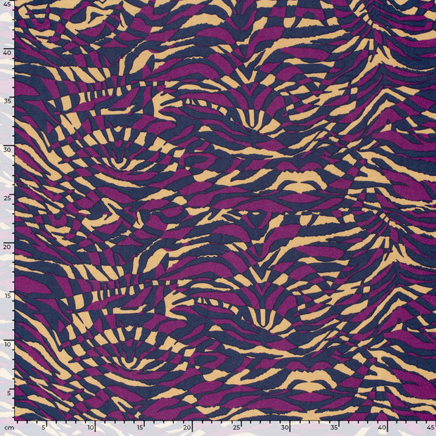 Woven Polyester fabric Abstract Aubergine