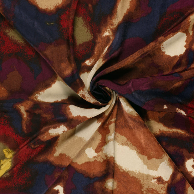 Satin Velvet fabric Brique printed 
