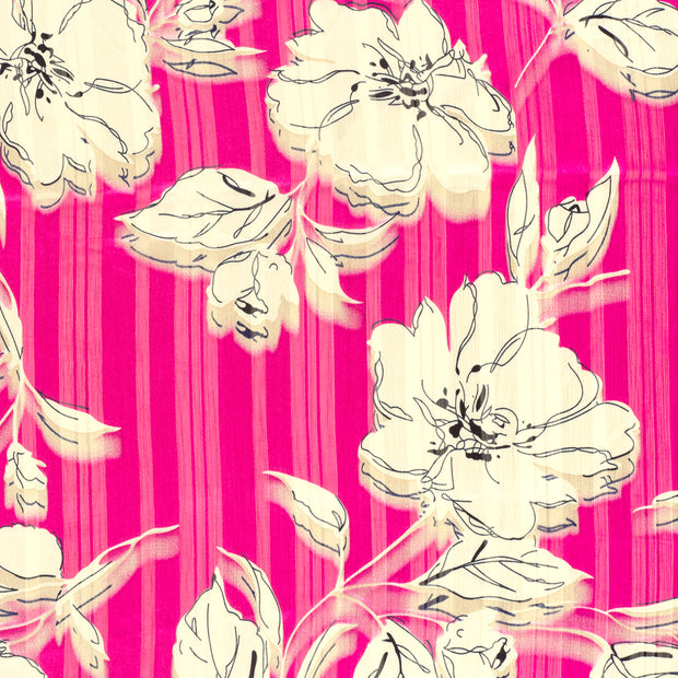 Chifón tela Fucsia semitransparente 