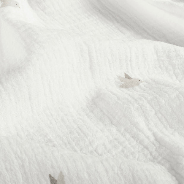 Muslin fabric Abstract Off White