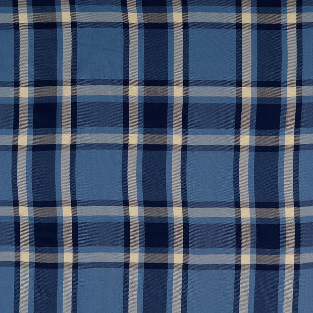 Viscose Poplin fabrik Karo's Blau