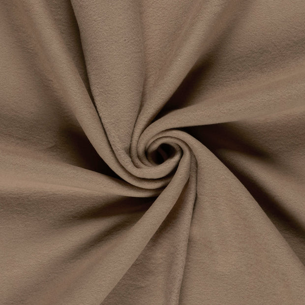 Cotton Fleece fabric Brown Taupe brushed 