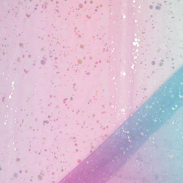 Tulle fabric Multicolor foiled 