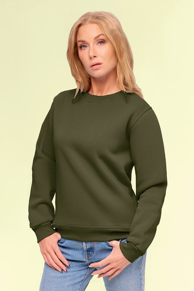 French Terry fabric Unicolour Khaki Green