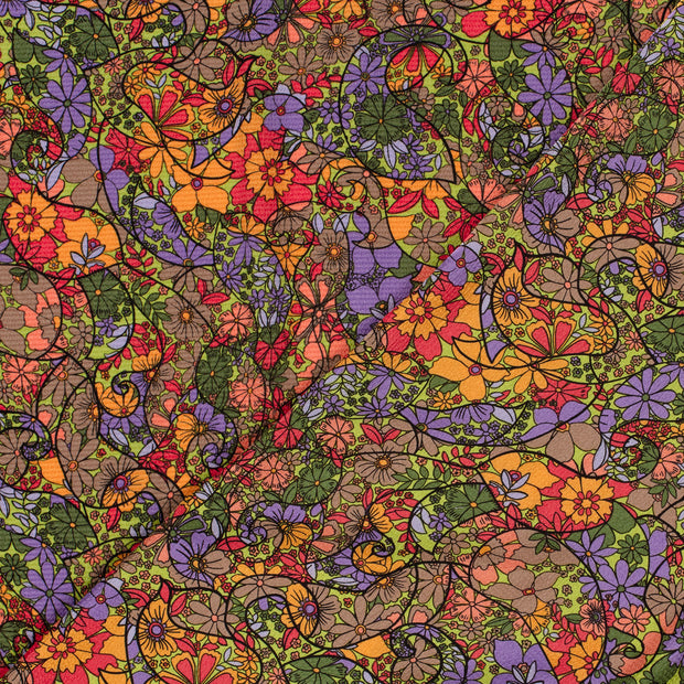 Polyester Bubble fabric Flowers printed 