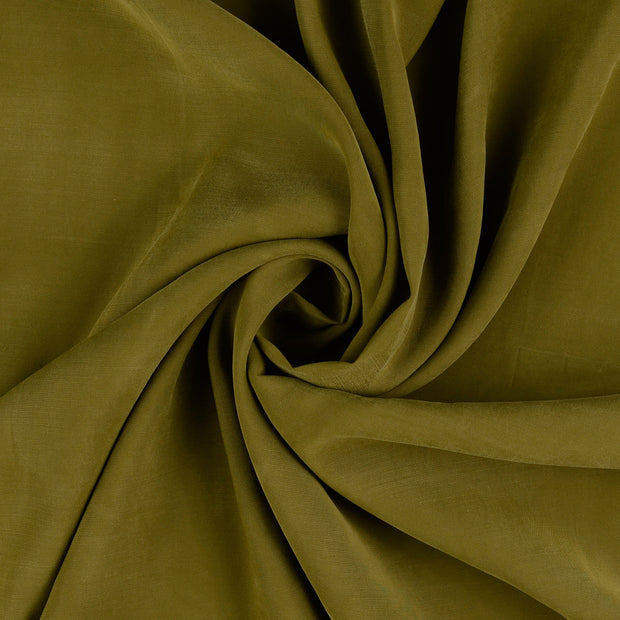 Viscose Poplin fabric Olive Green pre-washed 