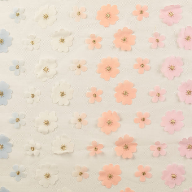 Mesh stof Bloemen Multicolor