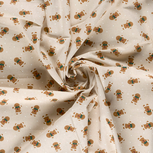 Canvas fabric Off White printed 