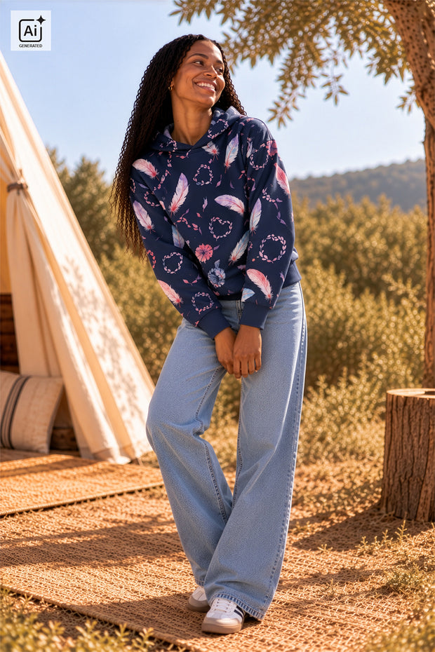 French Terry fabric Navy matte 