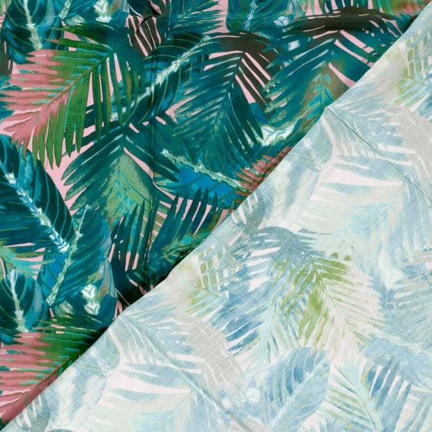 Viscose Poplin fabric Leaves printed 