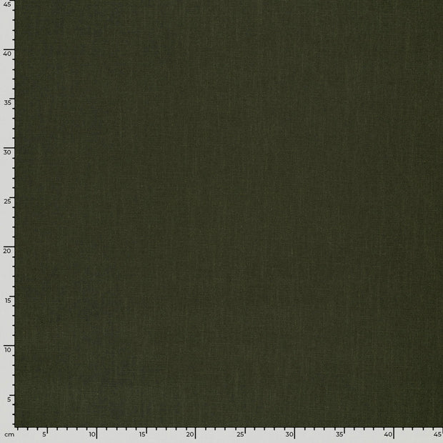 Linen fabric Unicolour Dark Green