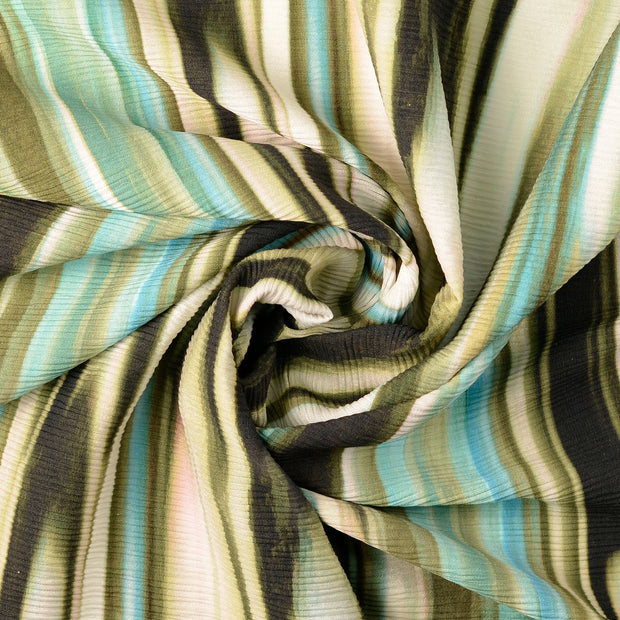 Plissé fabric Olive Green 