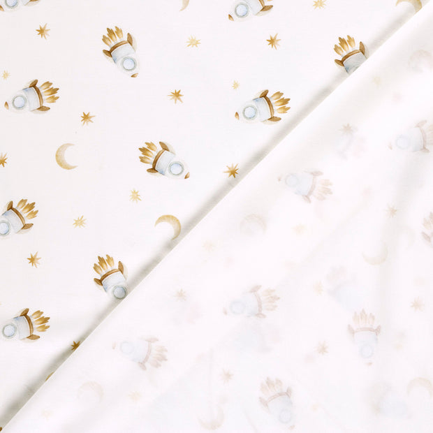Cotton Jersey GOTS organic fabric Rockets digital printed 