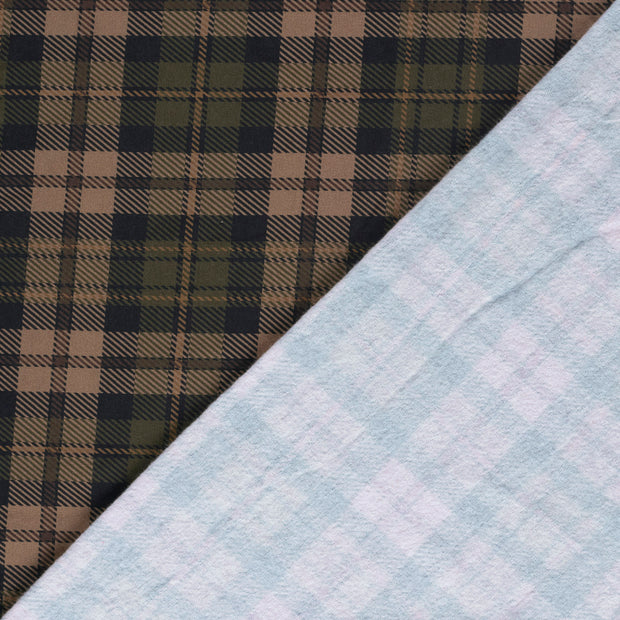  fabric Checks brushed and digital printed 