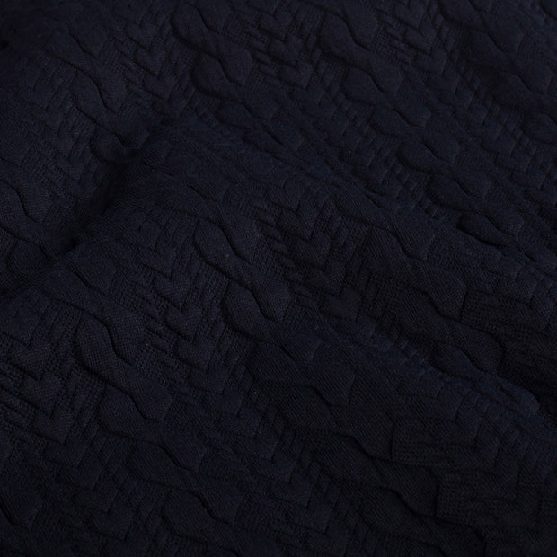 Heavy Knit fabric Cable Navy