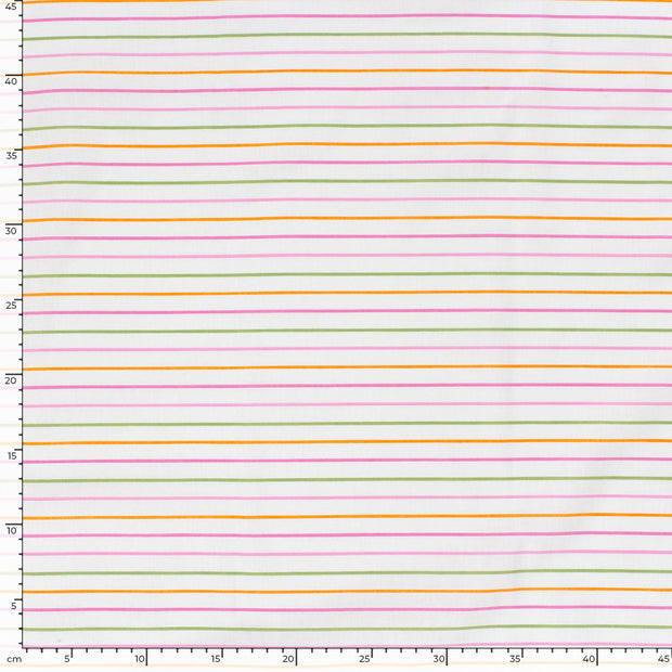 Cotton Poplin fabric Stripes Off White