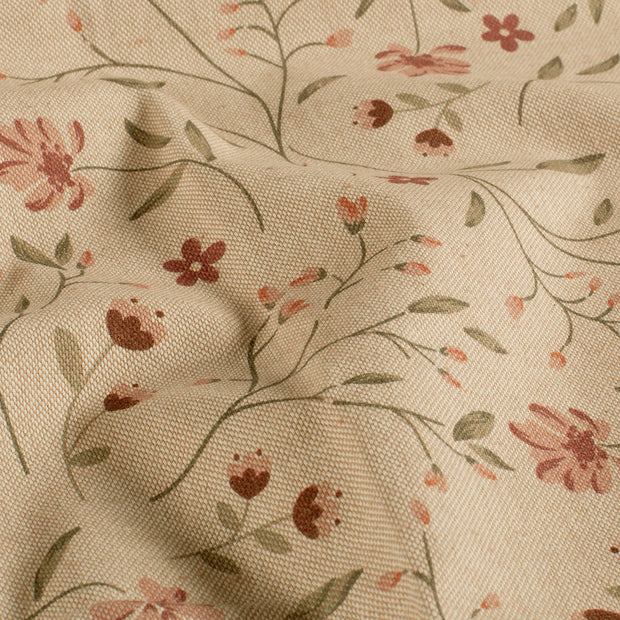 Linen Look fabric Flowers Beige