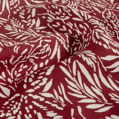Viscose Nylon Crepe printed Leaves Bordeaux