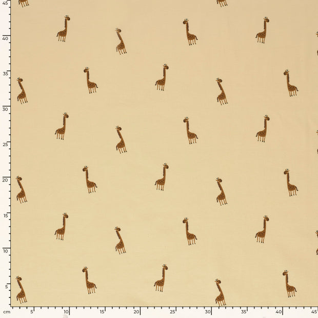 Jersey fabric Giraffes Beige