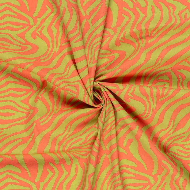 Cotton Satin fabric Lime Green printed 