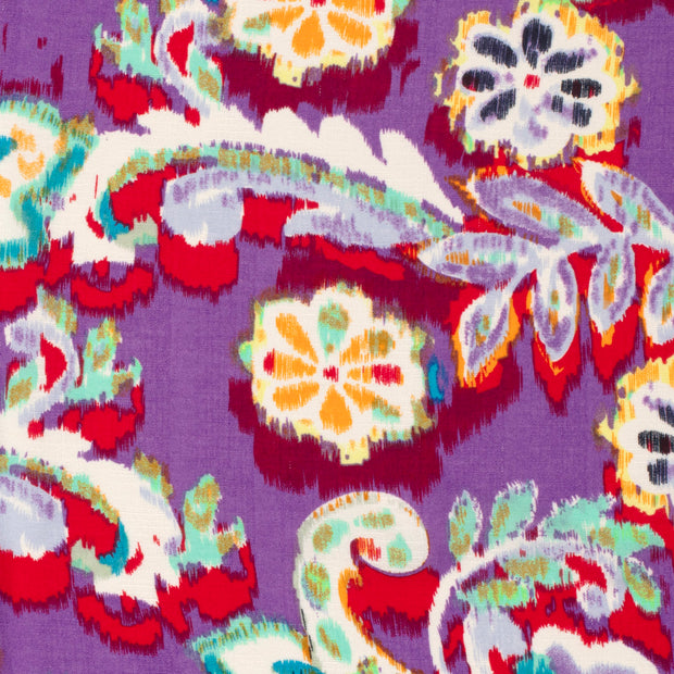 Polyester Bubble fabric Flowers Dark Red