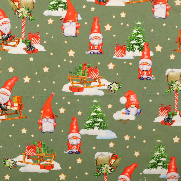 Katoen Poplin stof Kerstmis Groen