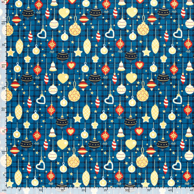 Cotton Poplin fabric Balls Navy