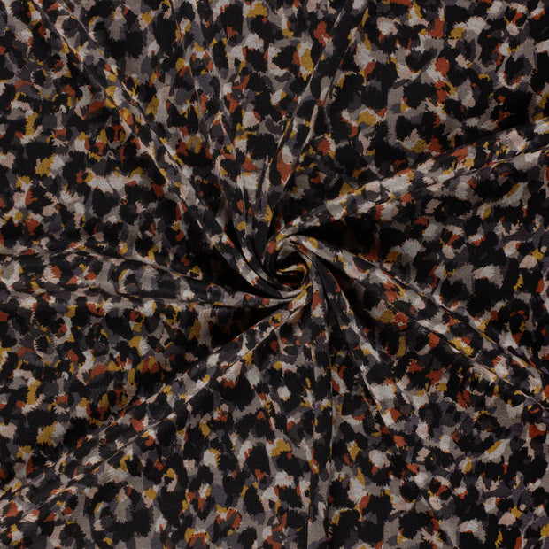 Poly Viscose Jersey fabric Oker discharge printed 