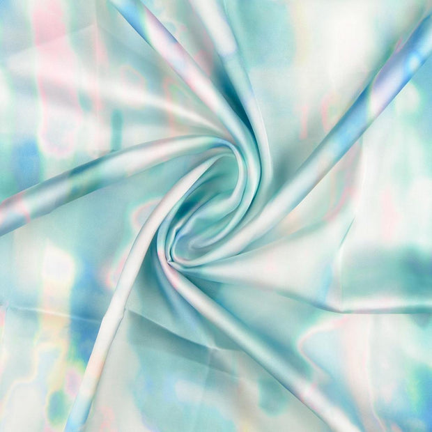 Satin fabrik Turquoise digital bedruckt 
