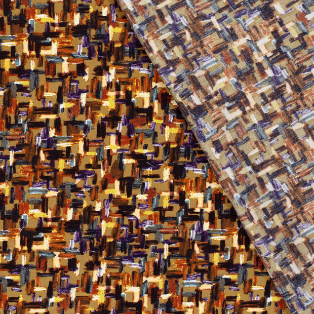 Viscose Nylon Crepe fabric Abstract printed 