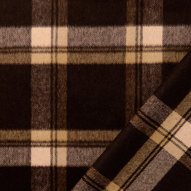 Wool Boucle fabric Brown yarn dyed 