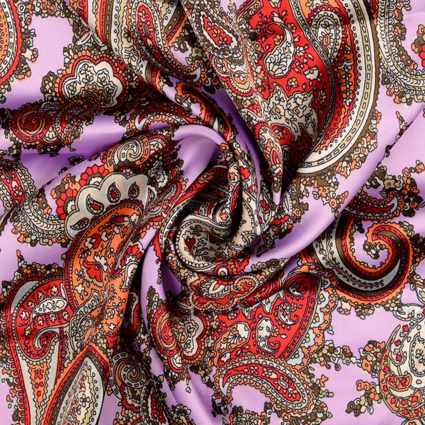 Satin fabric Lila printed 