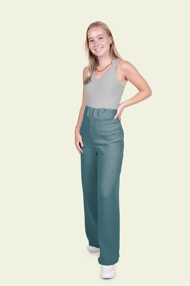 Muslin fabric Unicolour Aqua