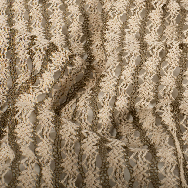 Lace fabric Stripes Taupe Grey