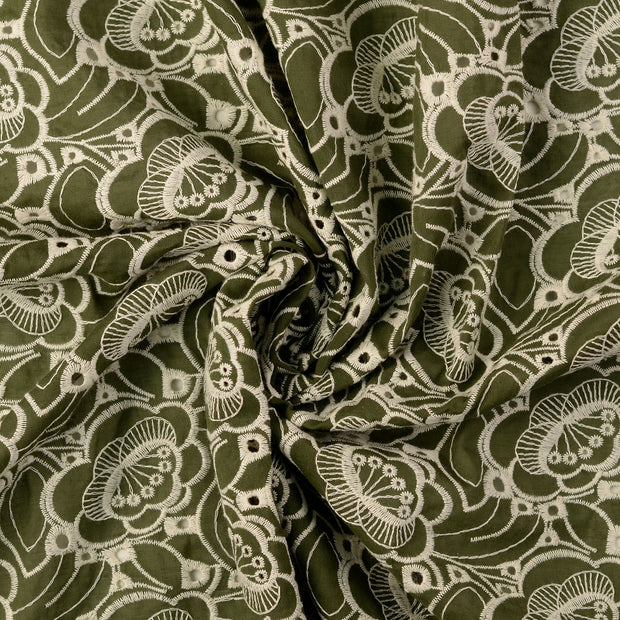 Cotton Poplin fabric Olive Green 