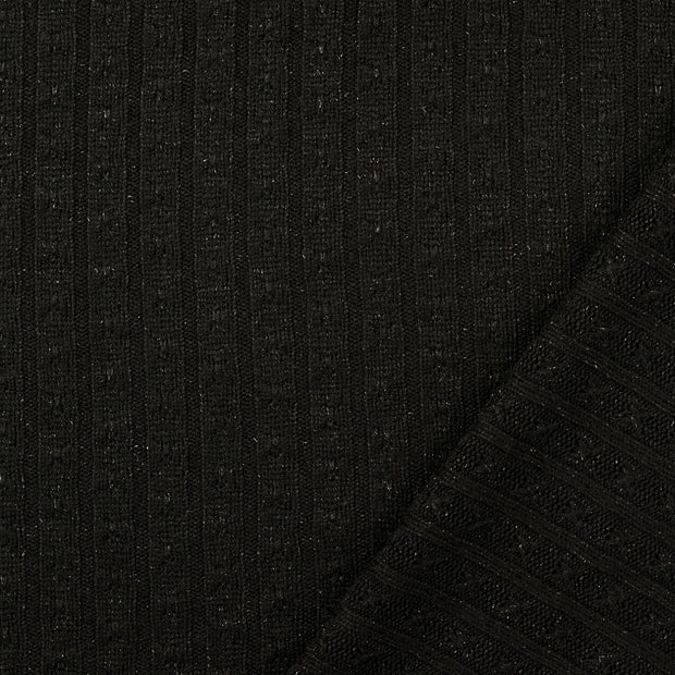 Heavy Knit fabric Black Lurex 