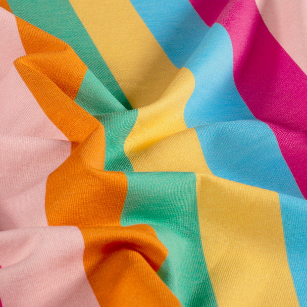 French Terry fabric Stripes Fuchsia