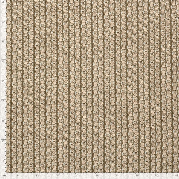 Lace fabric Stripes Taupe Grey